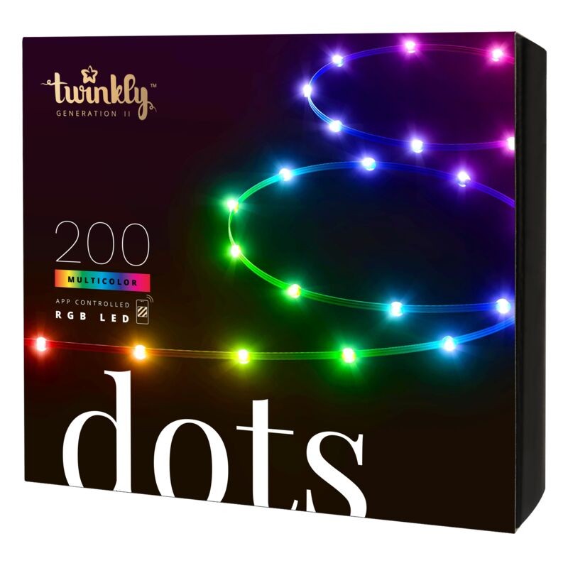 Twinkly DOTS Strip 10 m 200 Led RGB BT + WiFi Black Cable