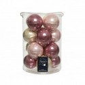 Glass Christmas balls to hang 8 cm Pink and Pearl. Sep 16