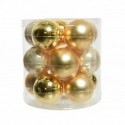 Glass Christmas balls to hang 6 cm Gold and Pearl. Sep 15