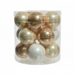 Glass Christmas balls to hang 6 cm Pearl, Caramel and White. Sep 15