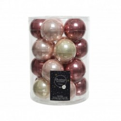 Glass Christmas balls to hang 6 cm Gold and Pink. Sep 20