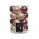 Glass Christmas balls to hang 6 cm Gold and Pink. Sep 20