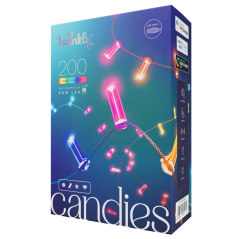 Twinkly CANDIES Smart Candle Christmas Lights 200 RGB LEDs II Generation Green Cable