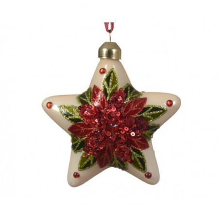 Hanging Christmas Stars with Decorations Set of 2