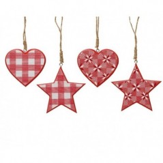Star or Heart to Hang with Checked Print Single Piece