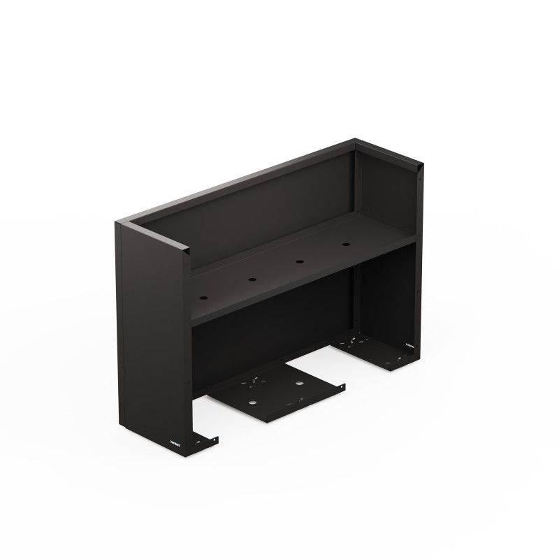 Tall Herstera DECO PLANTER DIVIDER 40 Metal Planter Black & Wood 100x40x80 cm