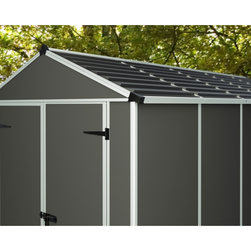Canopia Rubicon Garden Shed in Ultra-Resistant Polycarbonate 303X185X217 cm Dark Grey