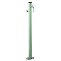 Aquapoint Loop Ground Garden Column Fountain in Sage Green