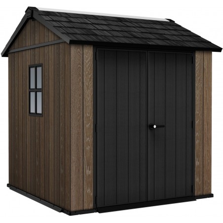 Keter SIGNATURE APEX 757 Resin Garden Shed WALNUT - Two Assembly Options