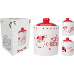 Ceramic Christmas Jar, 12x18 cm. Single Piece