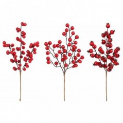Branch with Red Berries 33 cm. Single Piece.