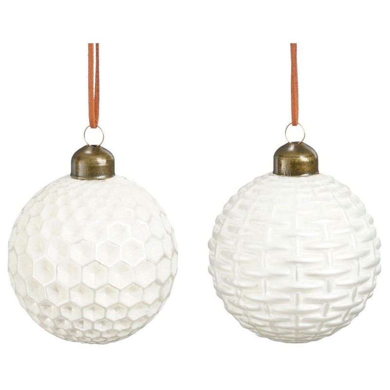 8 cm White Glass Ball. Single Weight.