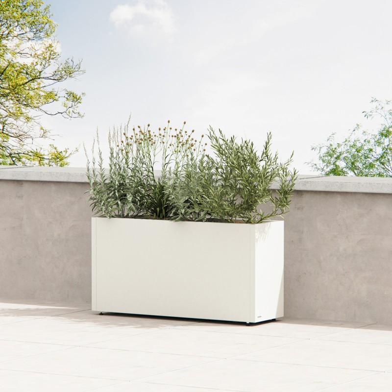 Fioriera Herstera PLANTER 30 in Metallo colore Bianco 100x30x50 cm