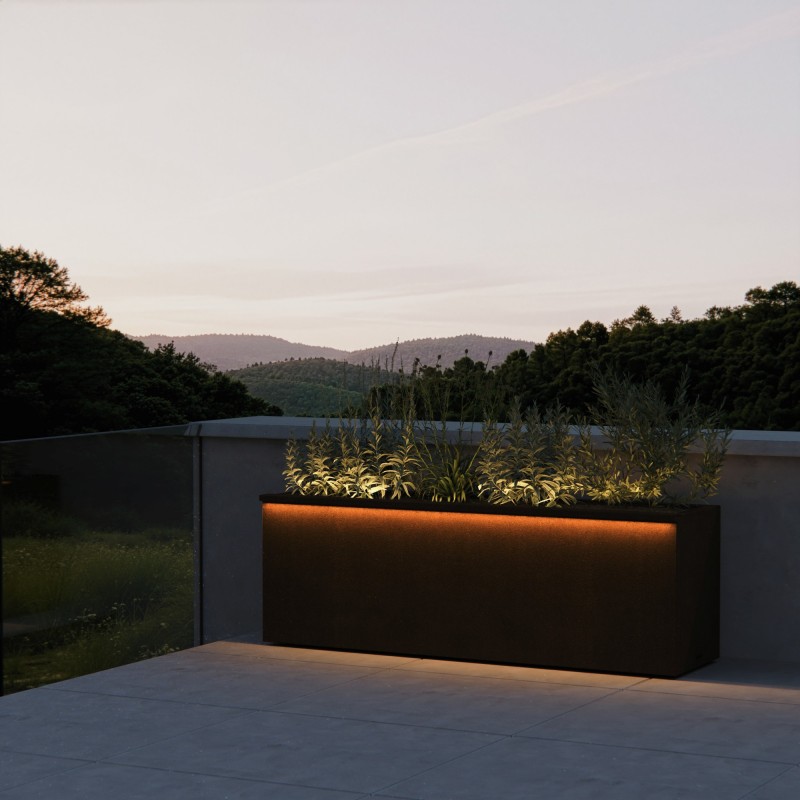 Supporto Magnetico Herstera per Luci in Corten per Fioriere CORTEN 40 - 100x7x3cm