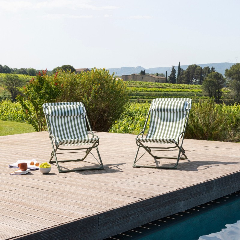 TRANSASWING Rocking Sun Lounger LaFuma LFM5394 Moss Stripe TRANSASWING Rocking Sun Lounger LaFuma LFM5394 Moss Stripe