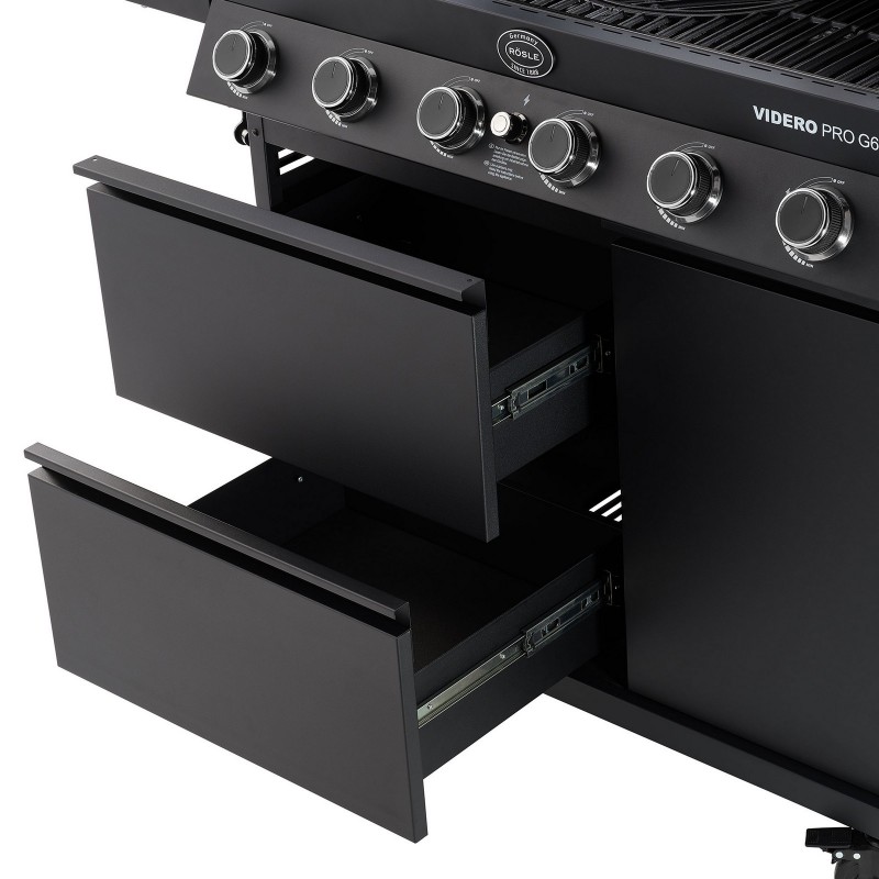 Rösle Gas Barbecue Station VIDERO PRO G6-S Vario+ Black cod. 251061 Rösle Gas Barbecue Station VIDERO PRO G6-S Vario+ Black cod. 251061