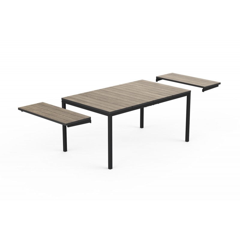 Keter Porto Nova 160 Extendable Table Black and Ashwood