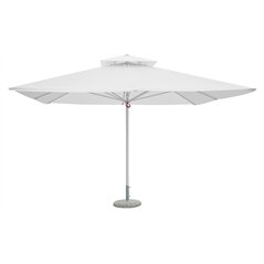 Ombrellone Push Up In Alluminio con Palo Centrale 4x4 mt Bianco - Bianco