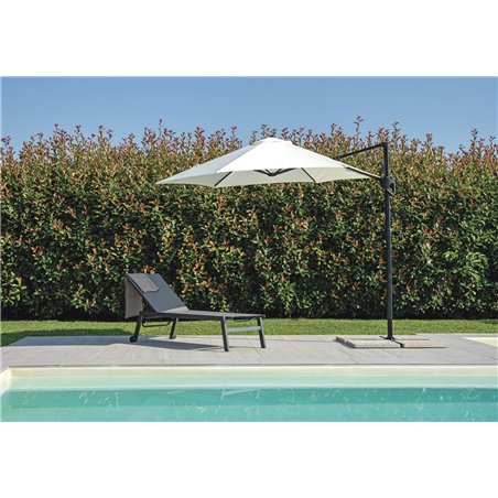 Greenwood Iron Garden Parasol with Side Pole Ø2.7 m Ecru - Anthracite