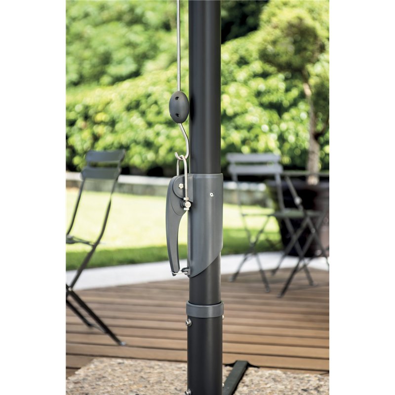 Greenwood Aluminum Garden Parasol with Central Pole 5x5 m Ecru - Anthracite
