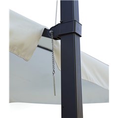 Greenwood Florida Aluminum Garden Parasol with Side Pole and Lights 3x3 m Ecru - Anthracite