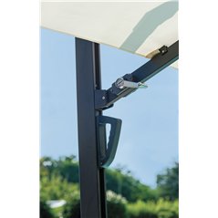 Ombrellone Alabama In Alluminio con Palo Laterale 3x4 mt Ecru' - Antracite