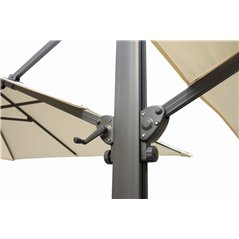 Ombrellone Doppio Contract In Alluminio con Palo Laterale 3x3 mt Ecru' - Antracite