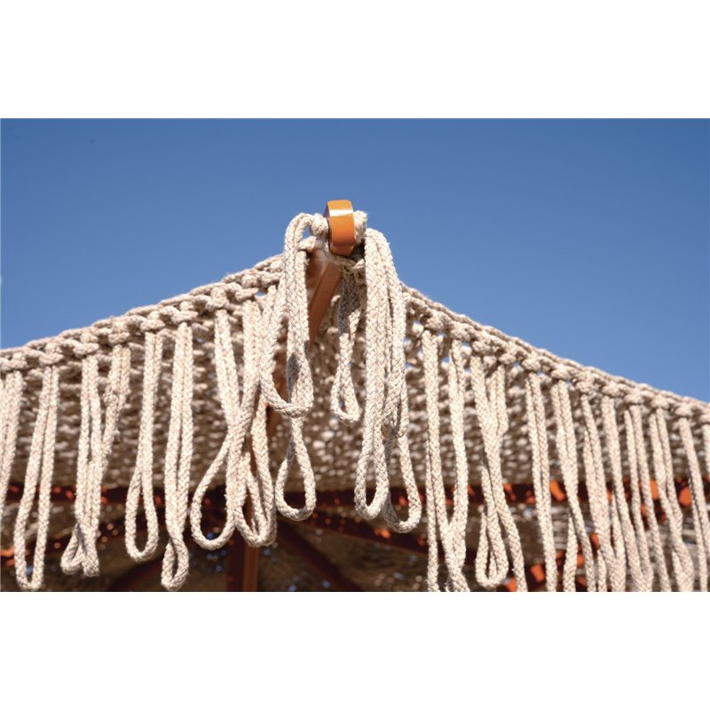 Greenwood Round Macrame Garden Parasol Ø2.5 m Wood