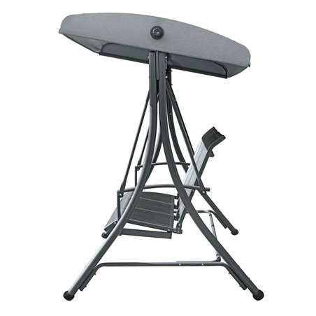 Greenwood 3-Seater Iron Swing - Black Textilene - Anthracite