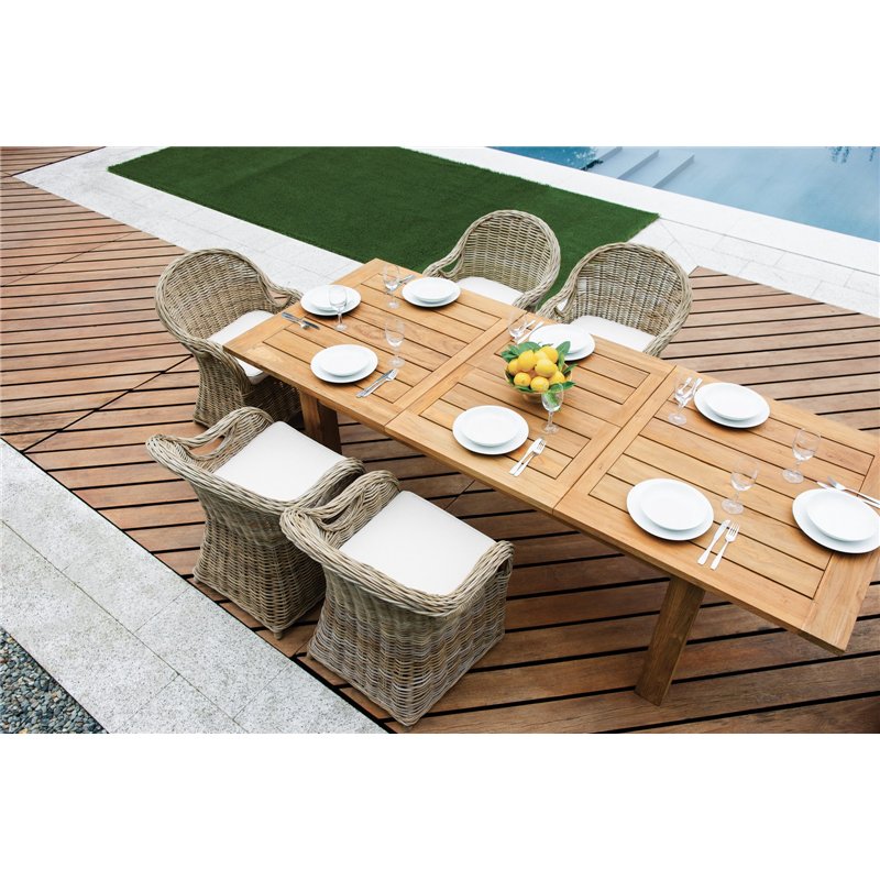 Greenwood Sumatra Extendable Garden Table in Recycled Teak 180/250x100 cm