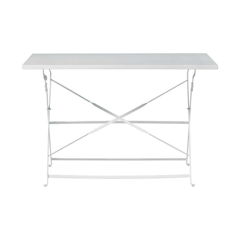 Greenwood 110x70cm Iron Bistro Table - Ivory - Folding