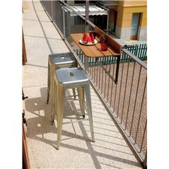 Tavolo Da Balcone In Alluminio E Resin Wood 80x37 cm - Bianco