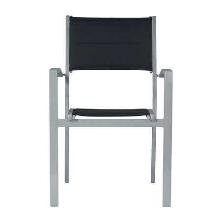 Sedia Amalfi In Alluminio - Textilene Nero - Argneto