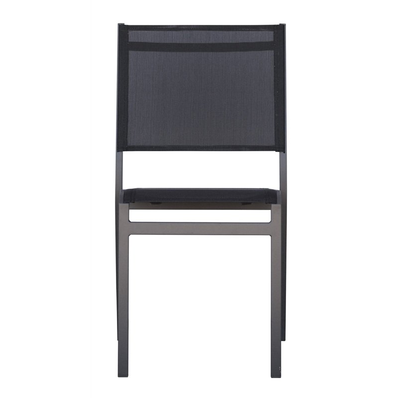 Greenwood Pola Chair in Aluminum - Black Textilene - Anthracite