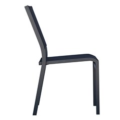 Greenwood Pola Chair in Aluminum - Black Textilene - Anthracite