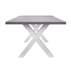 Tavolo Amantea 220x100 cm - Piano In Resina Grigio - Bianco