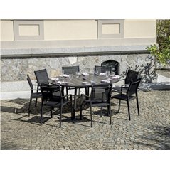 Tavolo Tropea In Alluminio Ø120/170 cm - Antracite - Allungabile