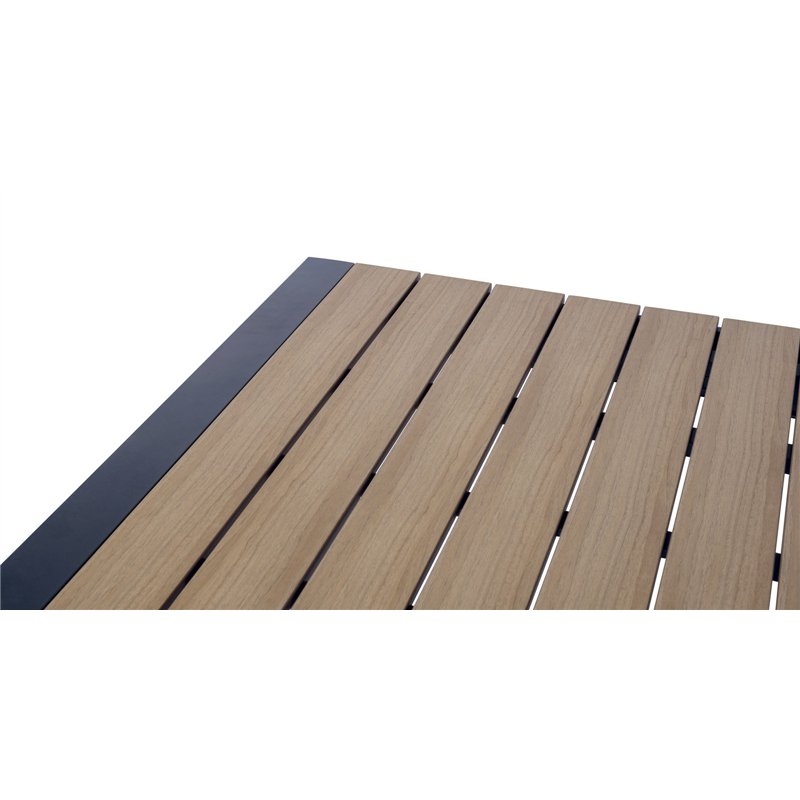 Greenwood Maiorca Extendable Aluminum Garden Table 160/210x95 cm - Resin Wood Top - Anthracite