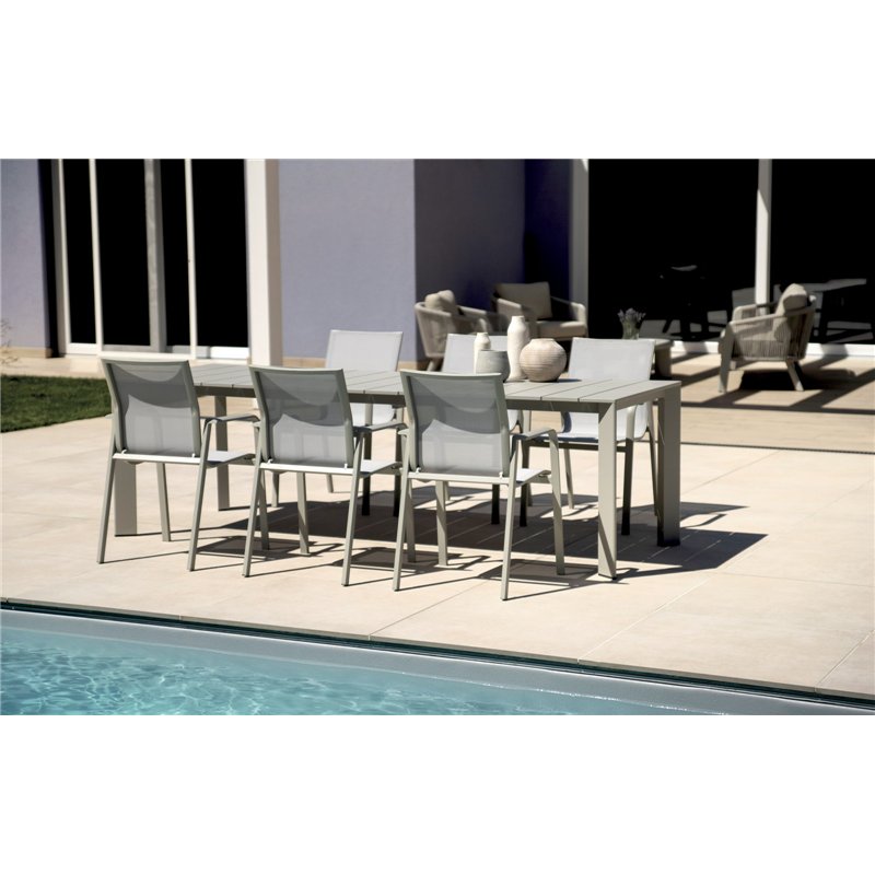 Greenwood Anzio Extendable Aluminum Garden Table 165/250x90 cm - Crete