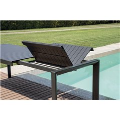 Tavolo Naxos In Alluminio 160/240x90 cm - Antracite - Allungabile