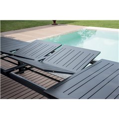 Tavolo Santorini In Alluminio 265/330/398x110 cm - Antracite - Doppio Allungo