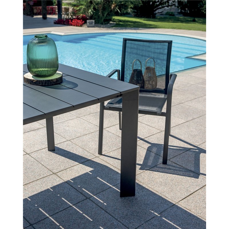 Greenwood Nettuno Aluminum Table 200/300x100 cm - Anthracite - Extendable