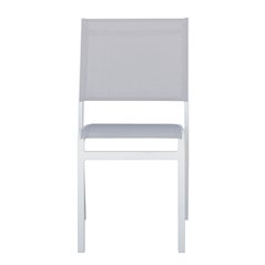Sedia Pola In Alluminio - Textilene Grigio Chiaro - Bianco