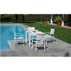 Tavolo San Vincenzo In Alluminio 80x80 cm - Bianco