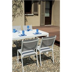 Tavolo Naxos In Alluminio 160/240x90 cm - Bianco - Allungabile