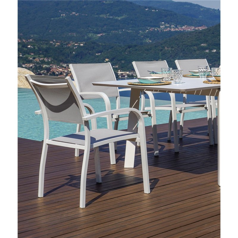 Greenwood San Donato Extendable Aluminum Table 160/240x102 cm - White