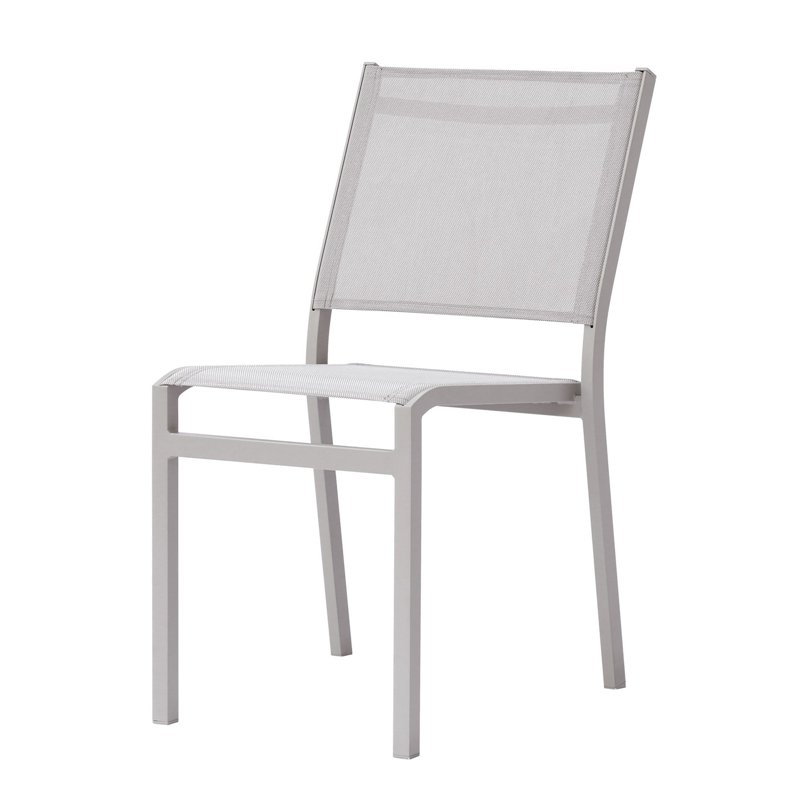 Greenwood Pola Garden Chair in Aluminum - Light Grey Textilene - Crete