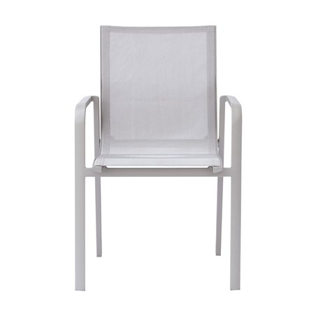 Sedia Samo In Alluminio - Textilene Grigio Chiaro - Creta