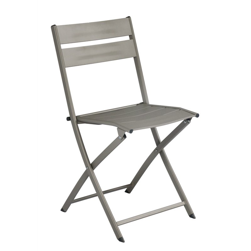 Greenwood Lucca Aluminum Chair - Dove Gray - Folding