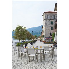 Sedia Elba In Alluminio - Textilene Grigio Chiaro - Tortora